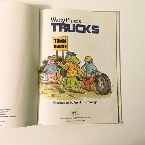 Vintage 1978 Watty Pipers Trucks A Cricket Book Platt  and Munk - Picture 9 of 15